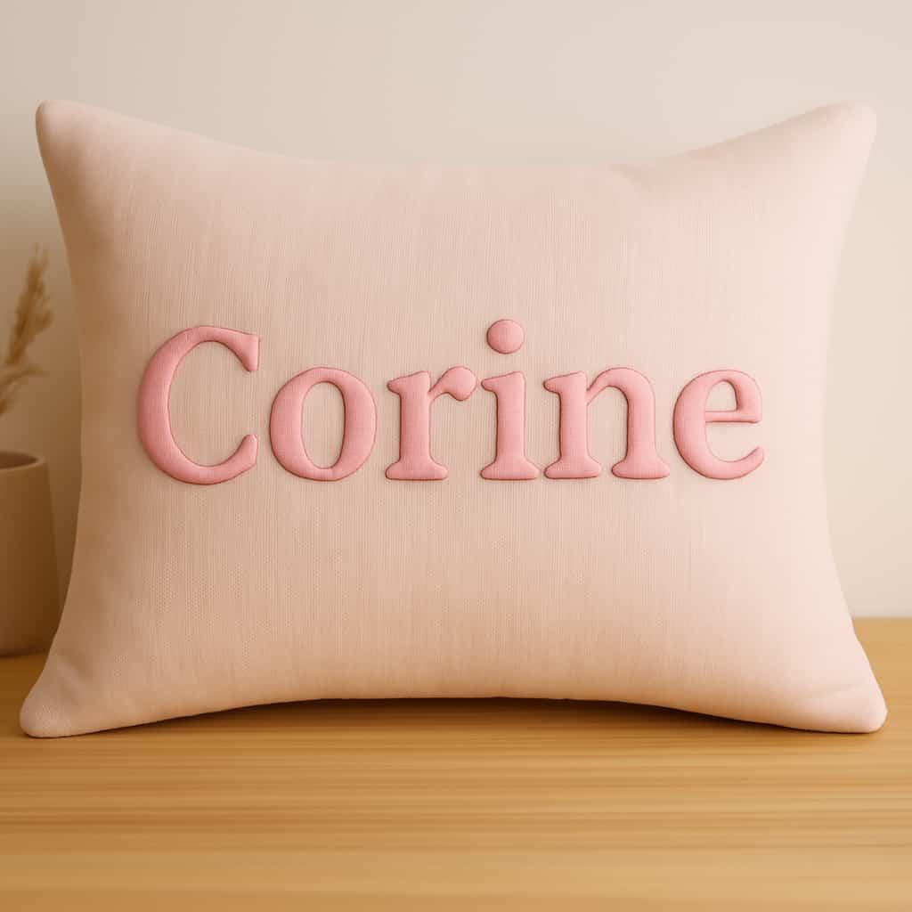 Coussin personnalise avec le prenom corine