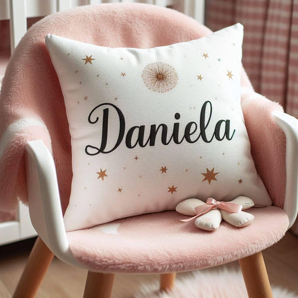 Coussin personnalise avec le prenom daniela