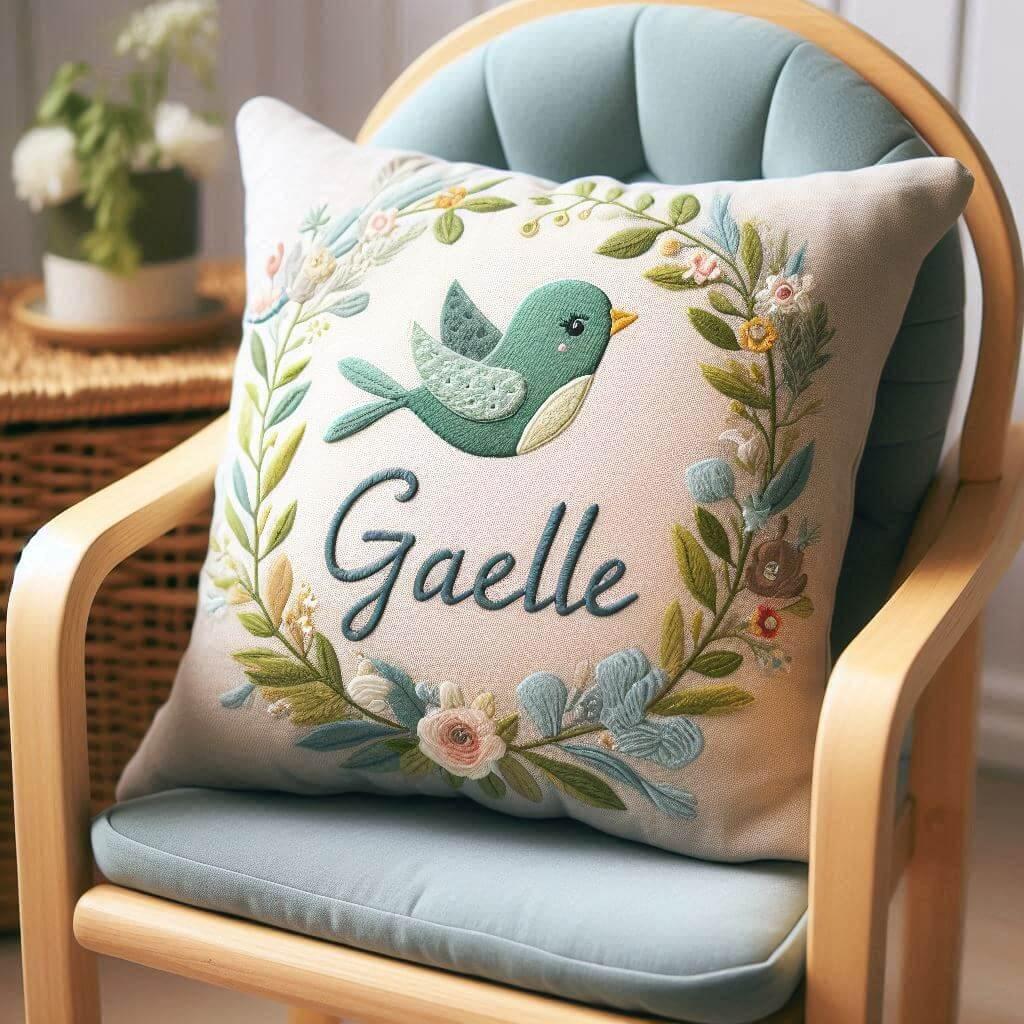 Coussin personnalise avec le prenom gaelle