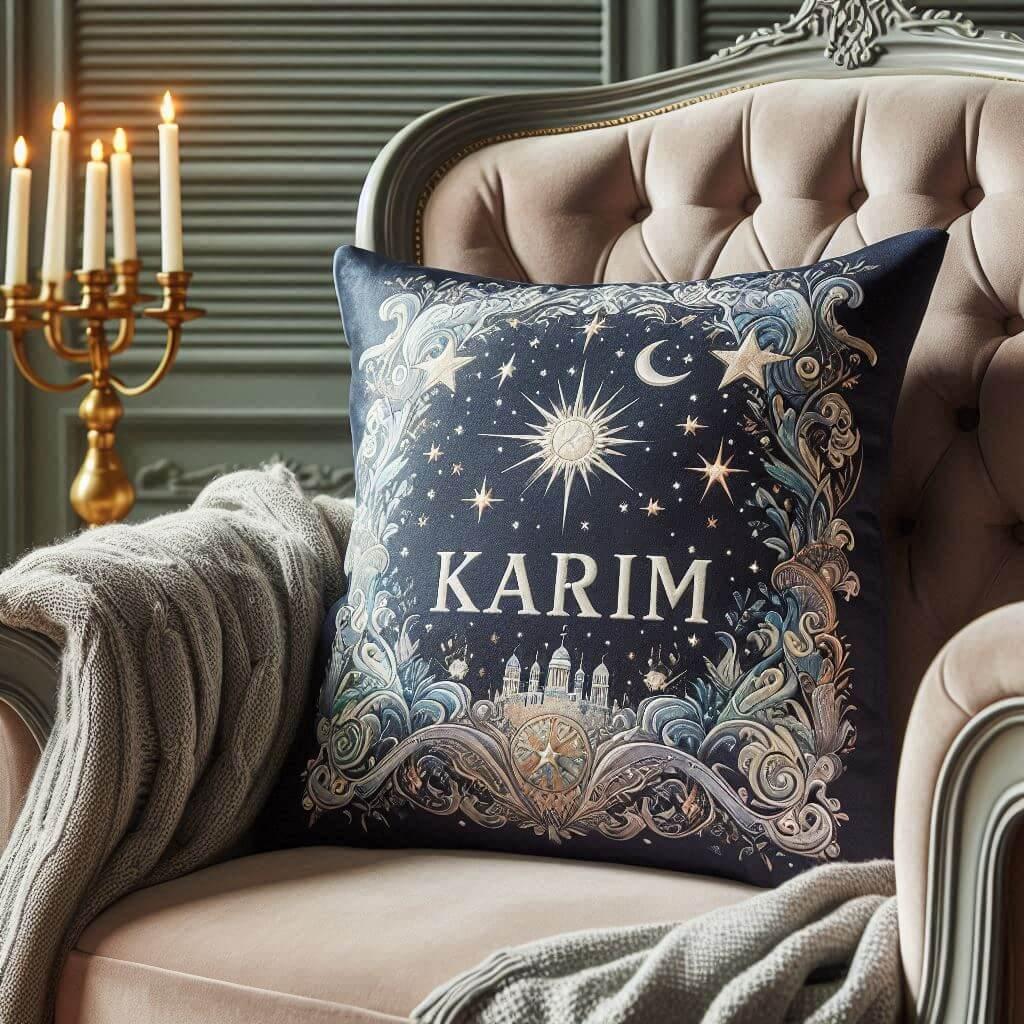 Coussin personnalise avec le prenom karim