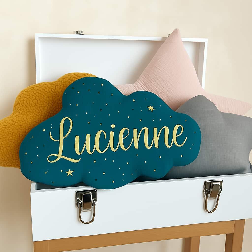 Coussin personnalise avec le prenom lucienne