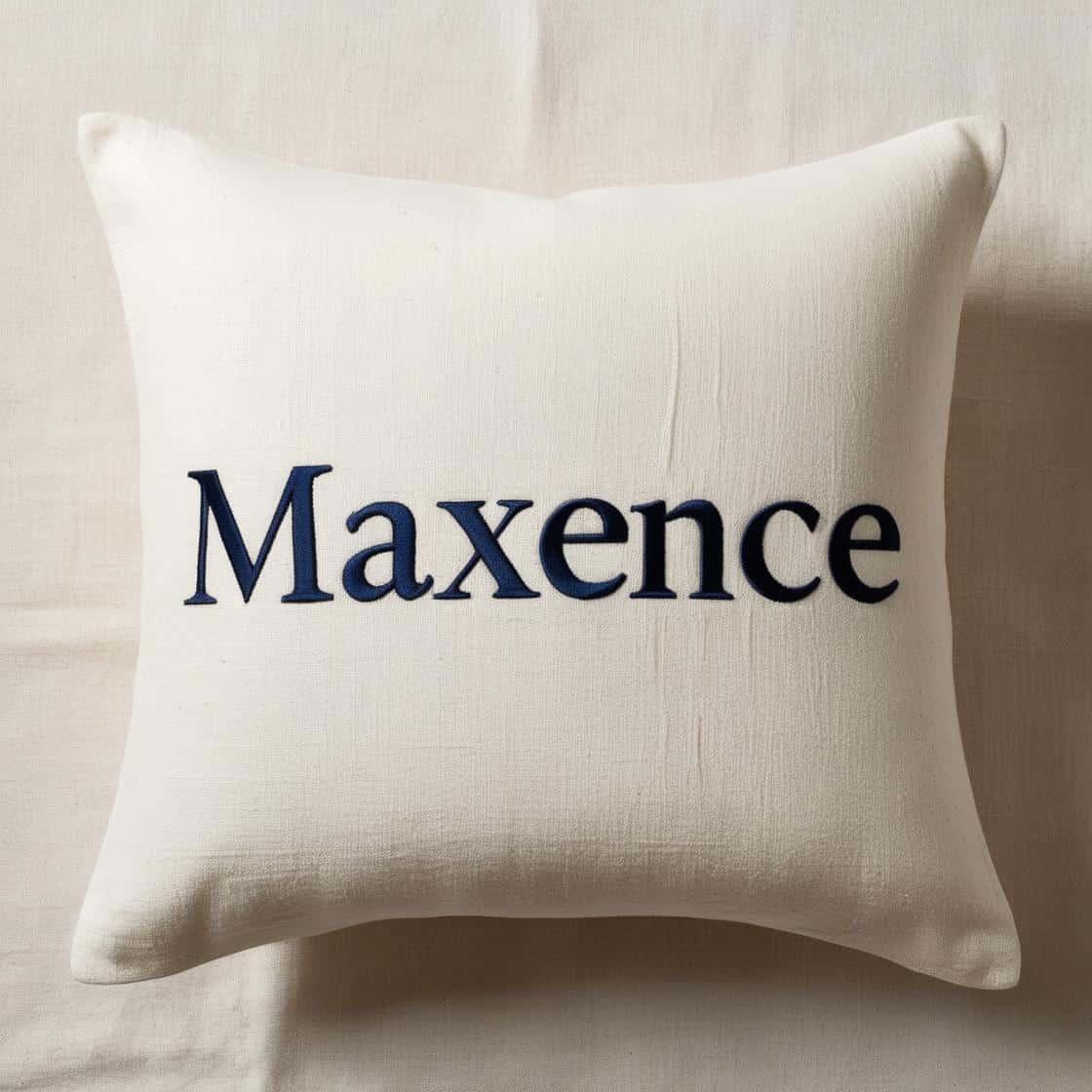 Coussin personnalise avec le prenom maxence theme sobre