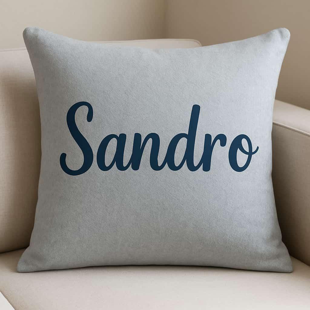 Coussin personnalise avec le prenom sandro