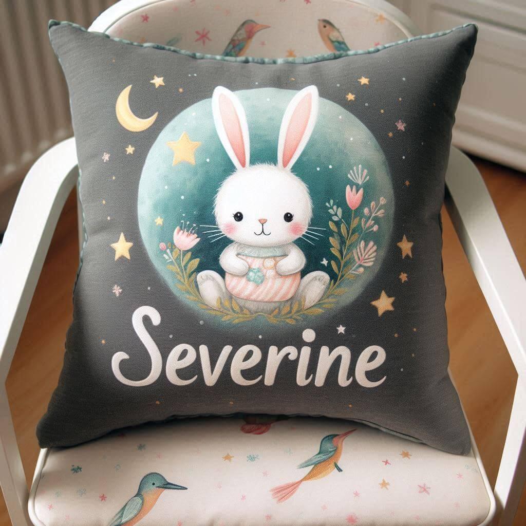 Coussin personnalise avec le prenom severine