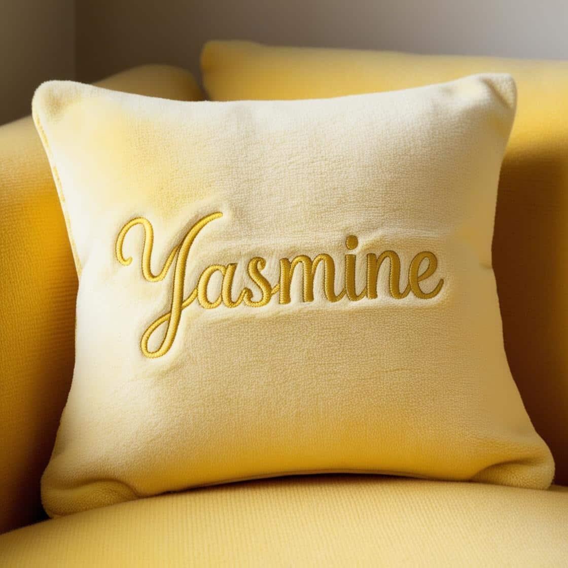Coussin personnalise avec le prenom yasmine