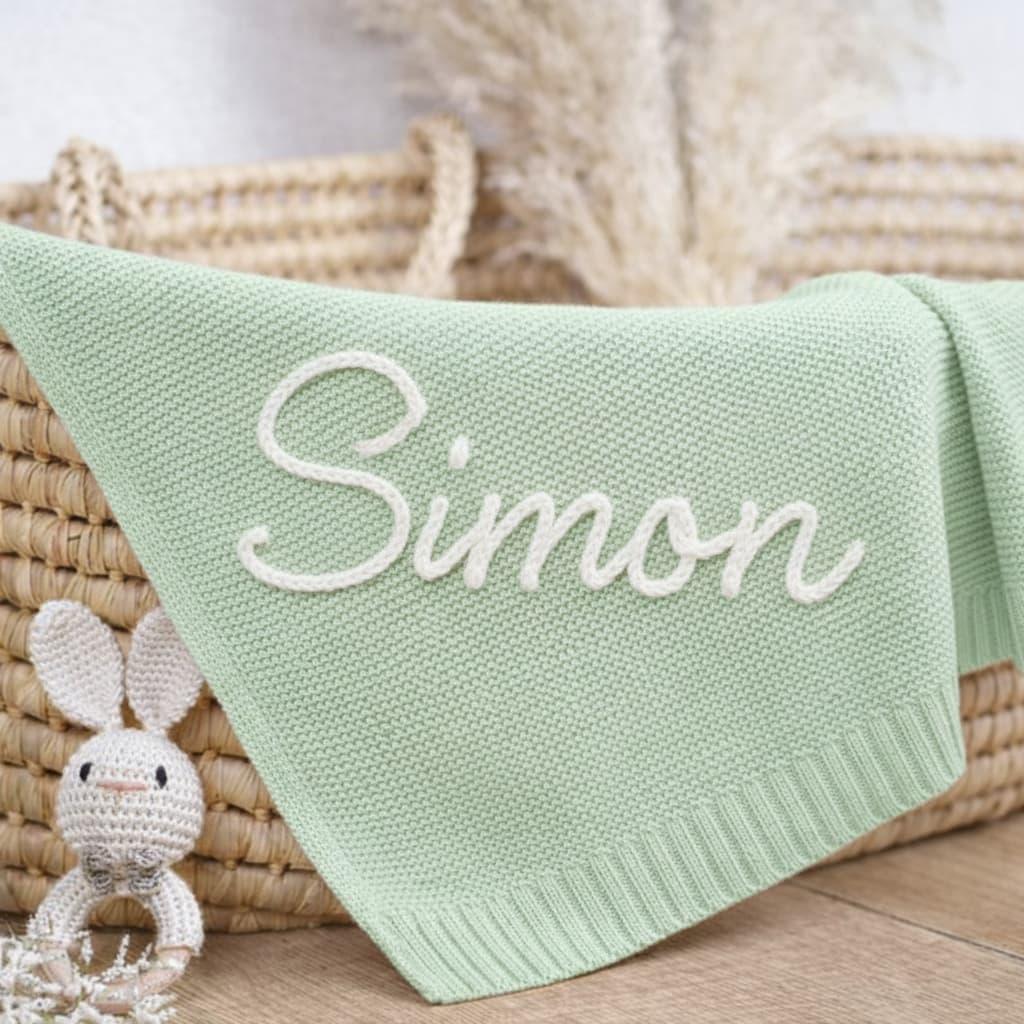 Couverture brodée personnalisée au prénom Simon