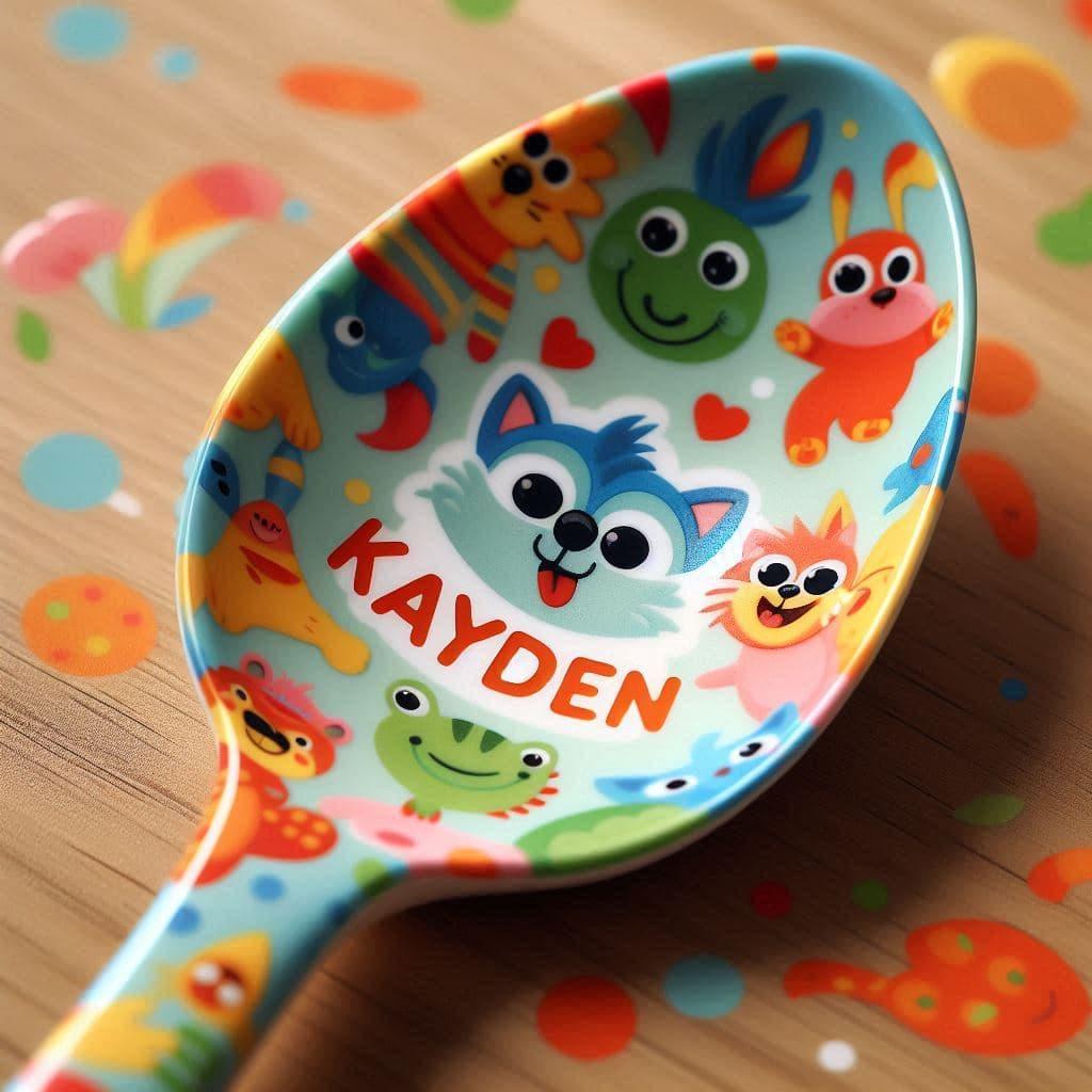 Cuillere pour enfant personnalisee avec le nom kayden