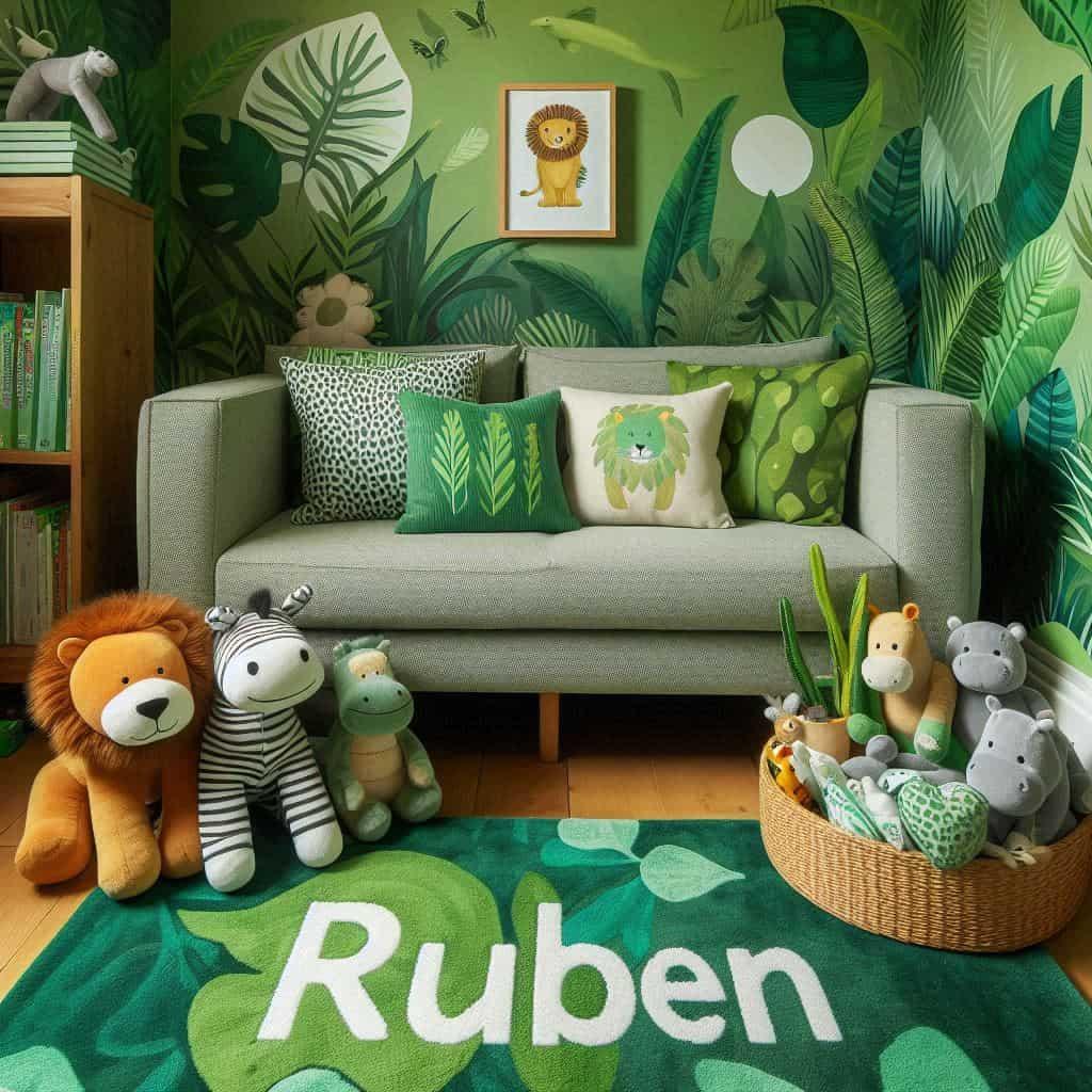 Deco bebe theme jungle pour un petit garcon qui s appelle ruben