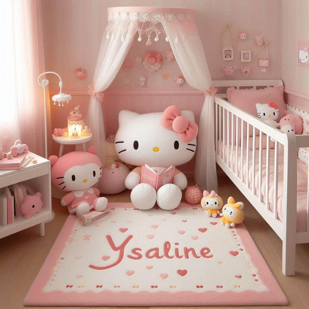 Deco chambre hello kitty prenom ysaline