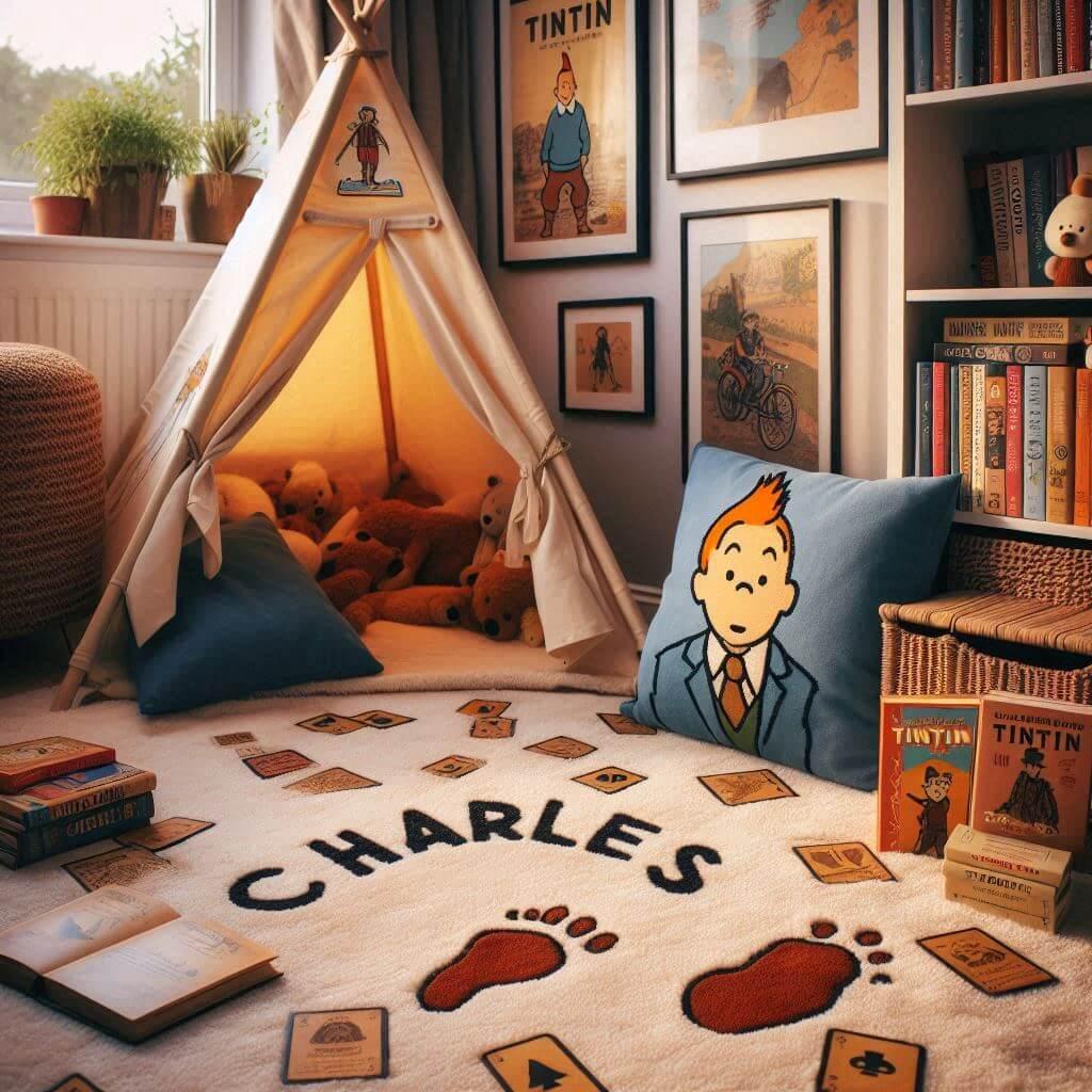 Deco chambre tintin prenom charles