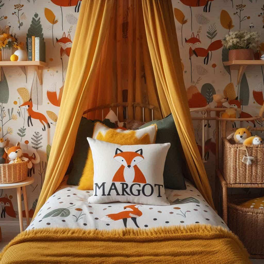 Deco de chambre style renard personnalisee avec le prenom margot