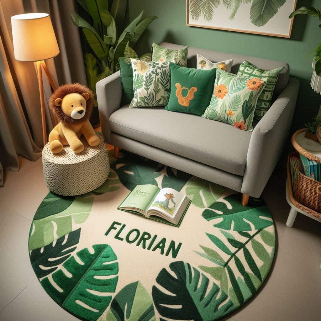 Deco de chambre theme jungle personnalisee avec le prenom florian