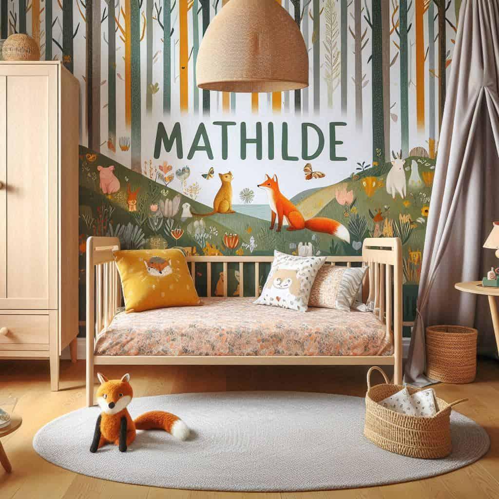 Deco de chambre theme renard personnalise avec le prenom mathilde