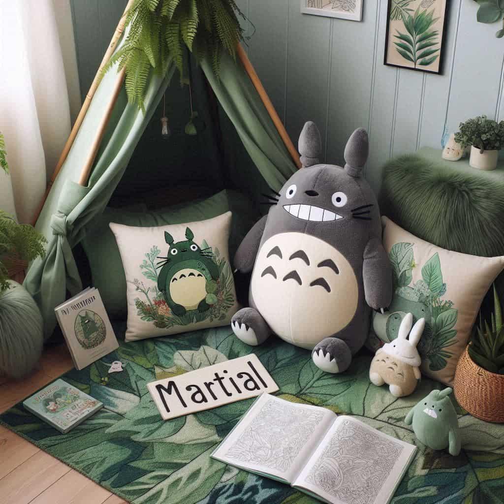 Deco de chambre theme totoro personnalisee avec le prenom martial