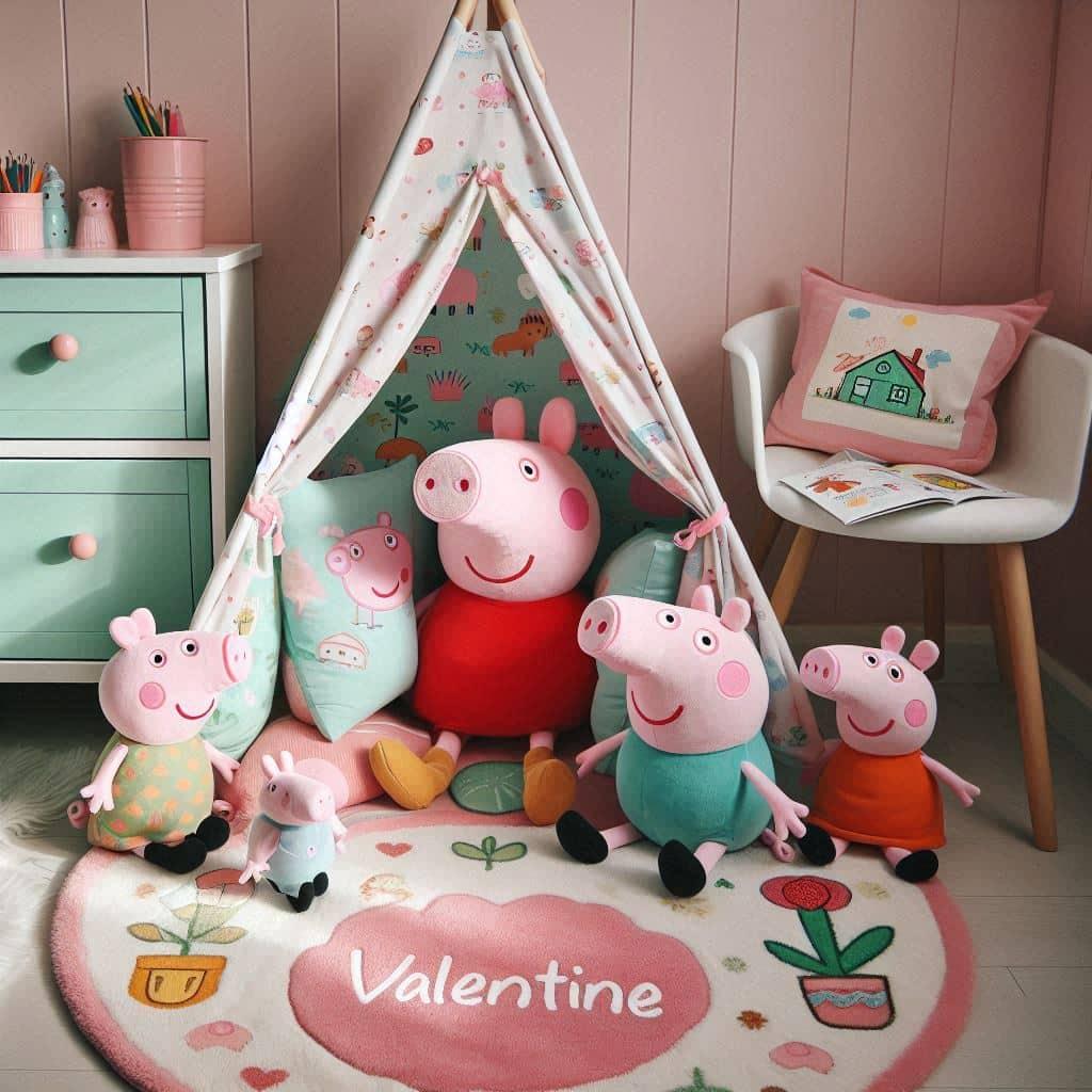 Deco enfant chambre peppa pig prenom valentine