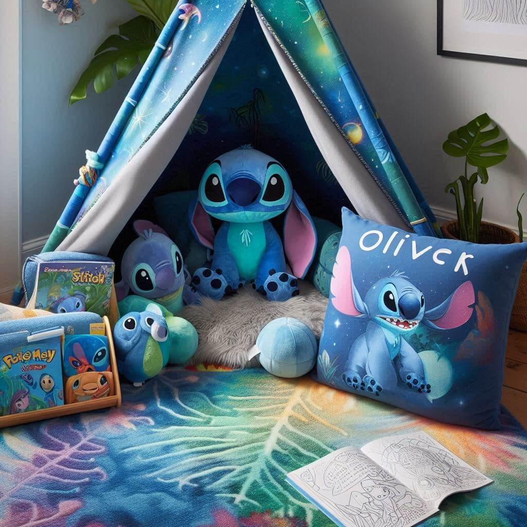 Deco stitch chambre enfant coin pour jouer prenom oliver