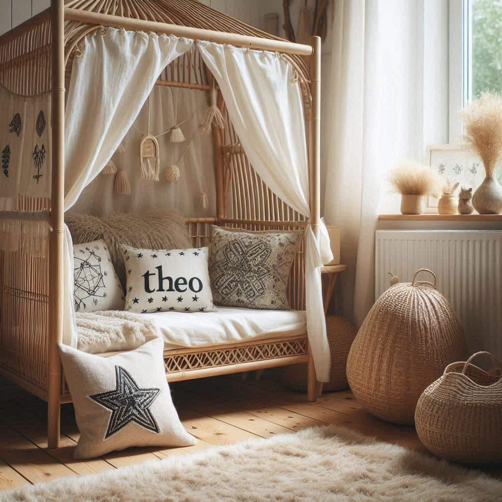 Deco style bohemienne personnalisee avec le prenom theo