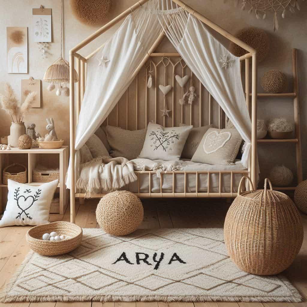 Decoration boheme chambre personnalisee avec le prenom arya