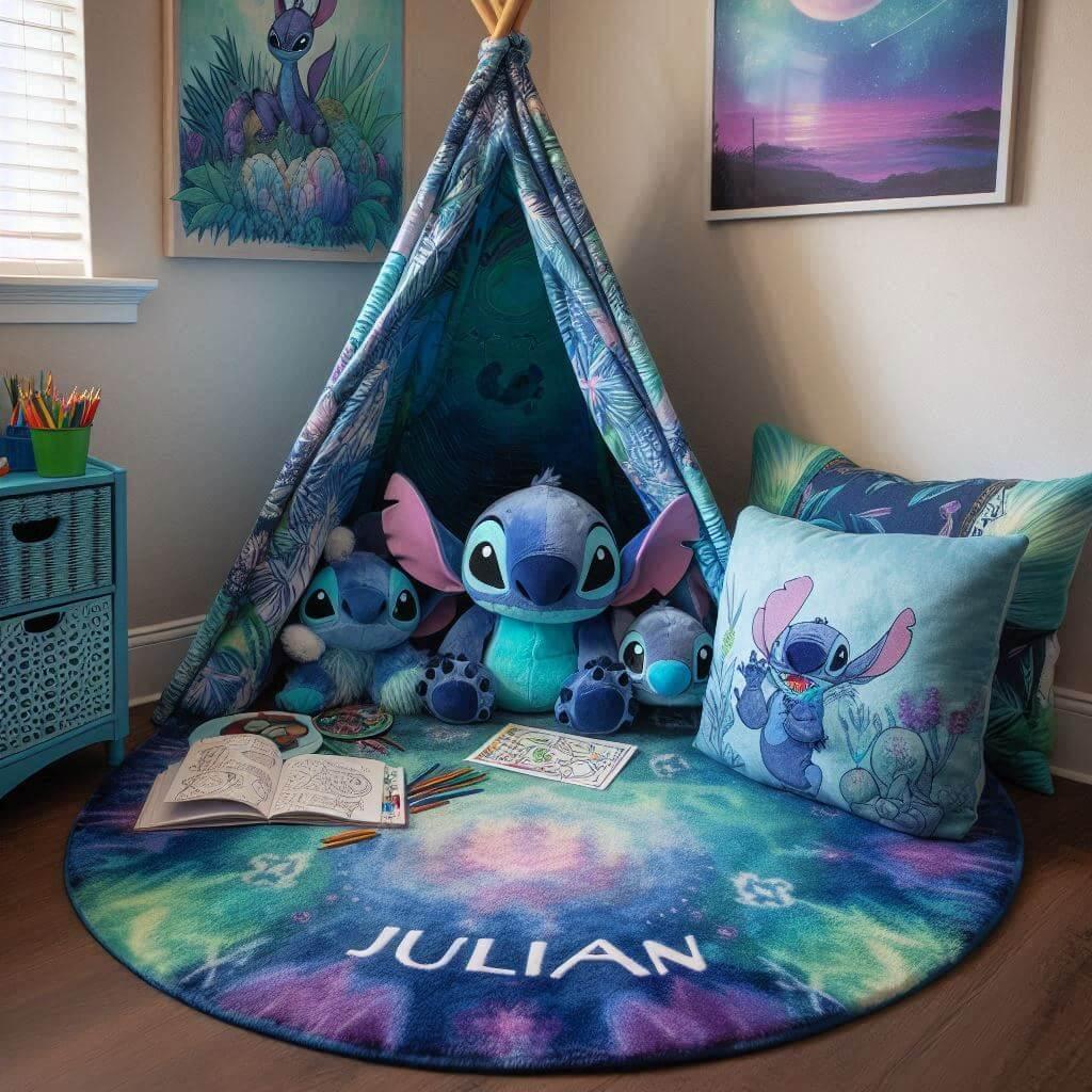 Decoration chambre theme stitch personnalisee avec le prenom julian
