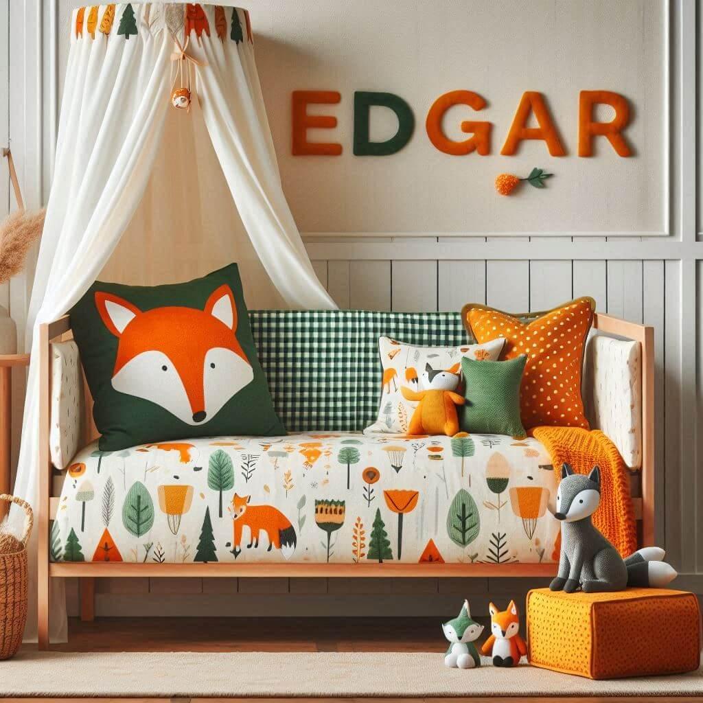 Decoration de chambre denfant sur le theme renard avec le prenom edgar