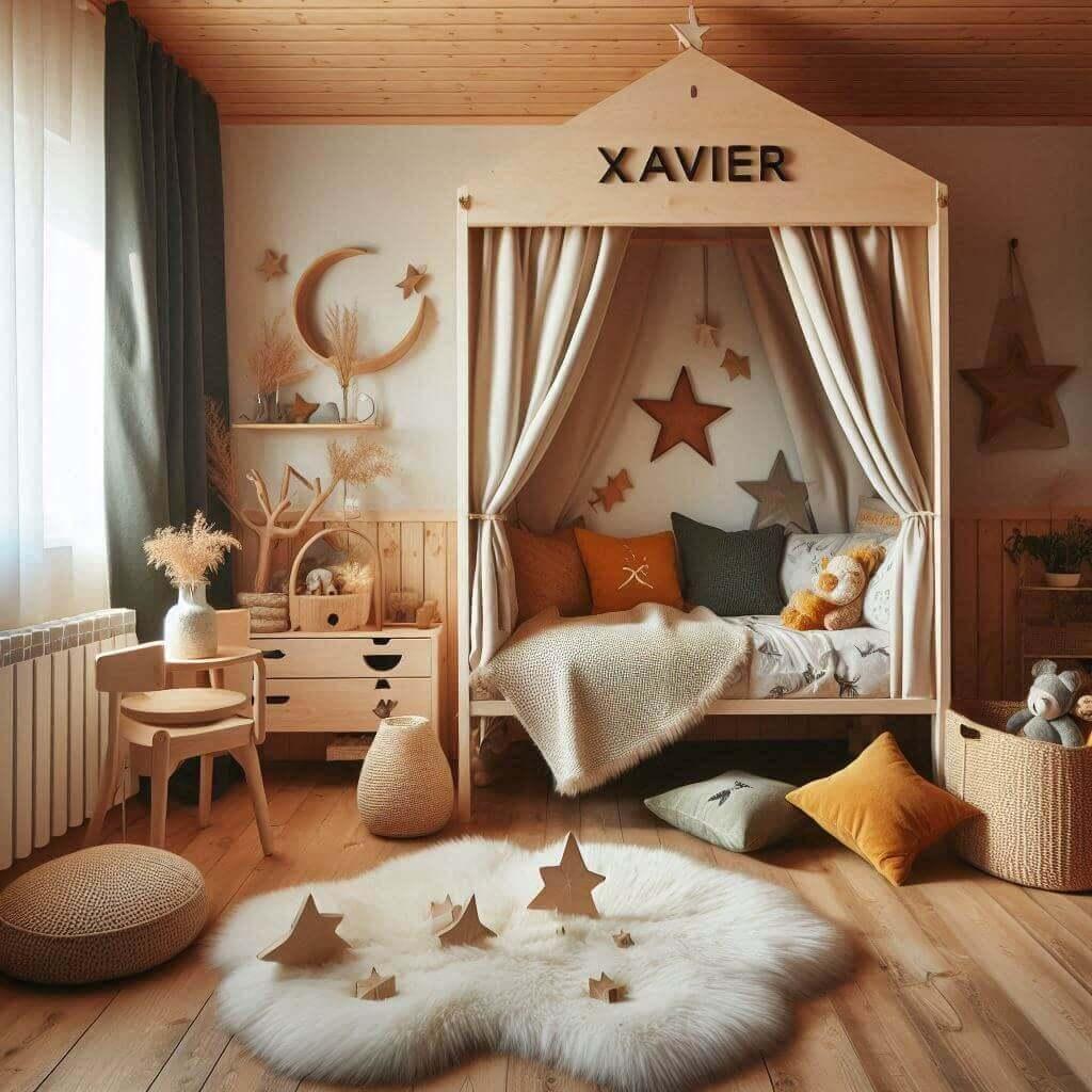 Decoration de chambre perosnnalisee avec le prenom xavier style scandinave