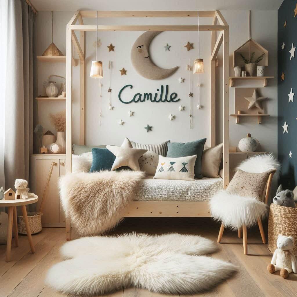 Decoration de chambre scandinave prenom camille