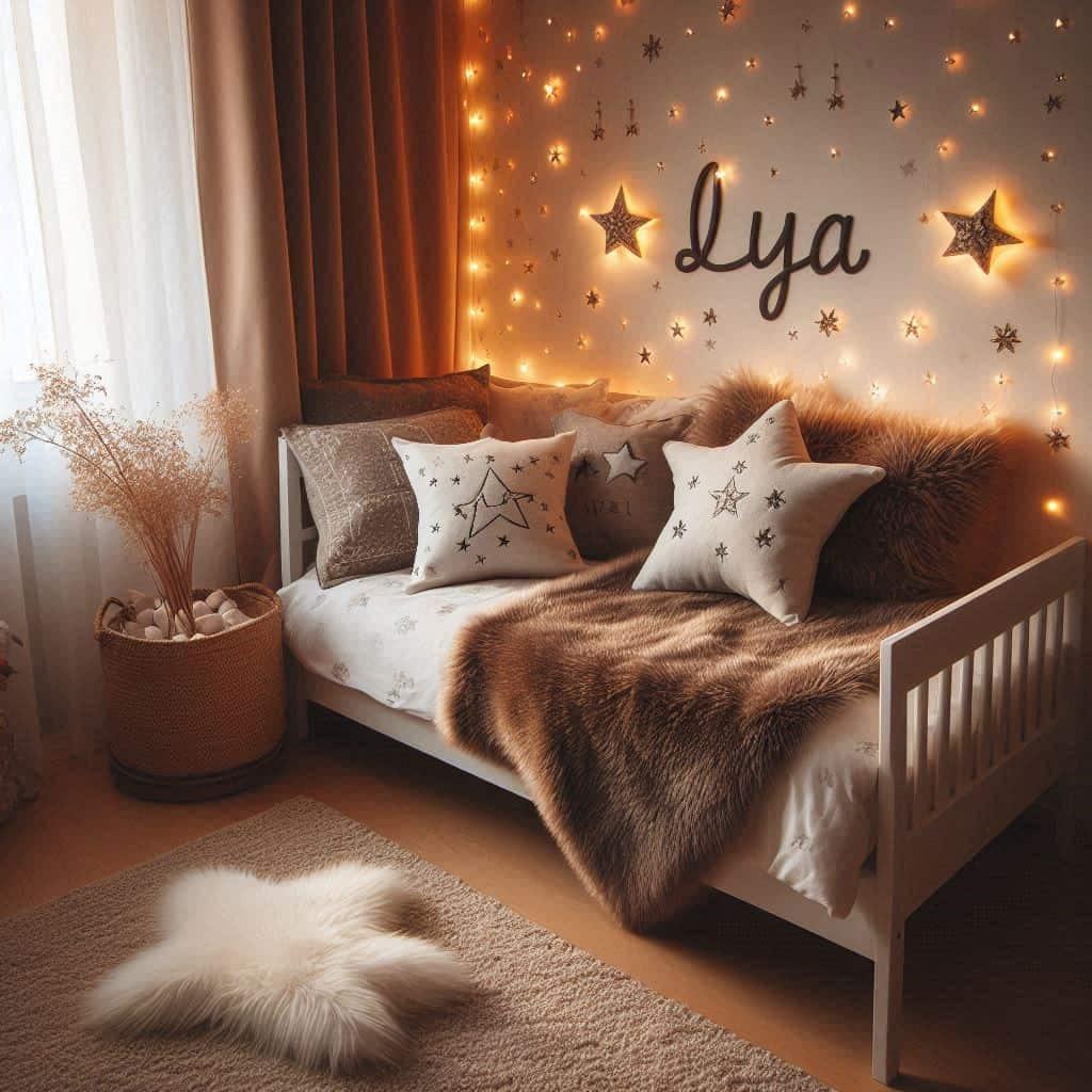 Decoration de chambre theme foret magique prenom lya