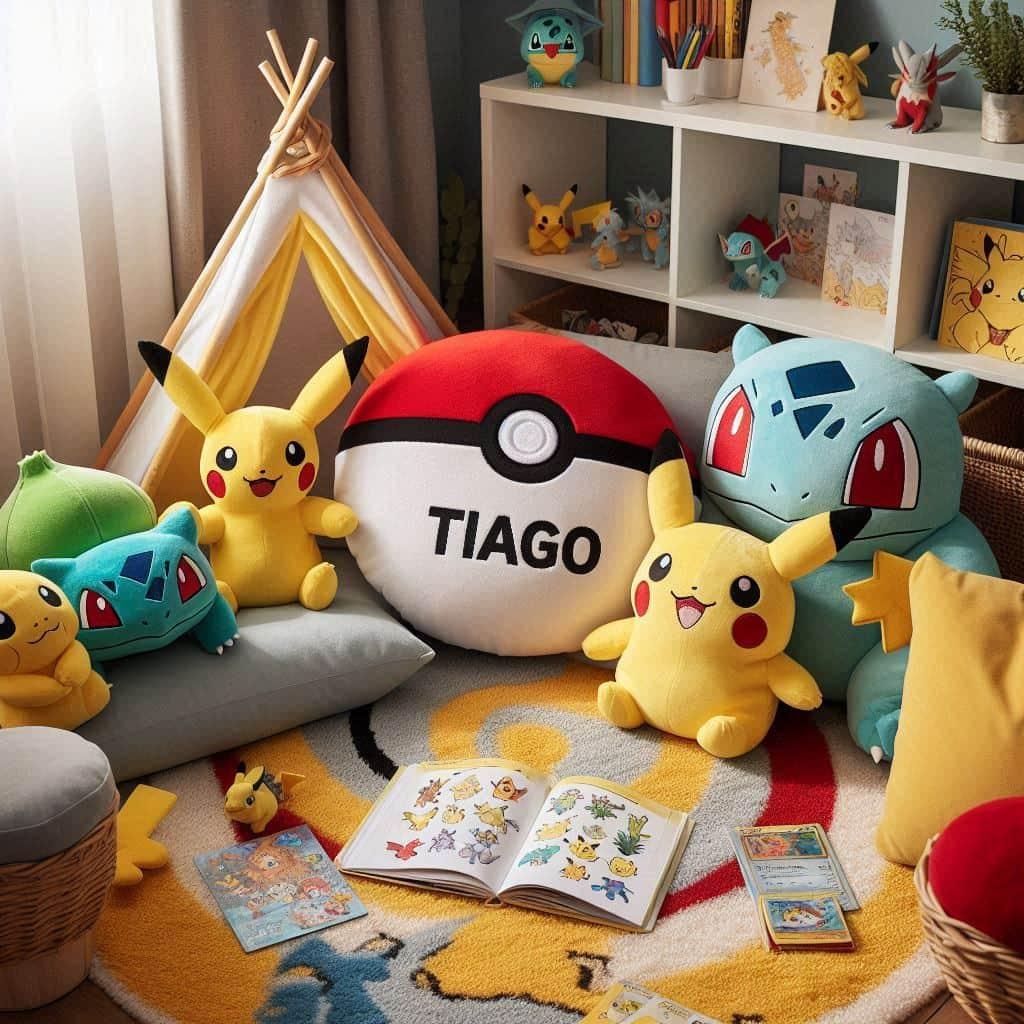 Decoration de chambre theme pokemon personnalise avec le prenom tiago