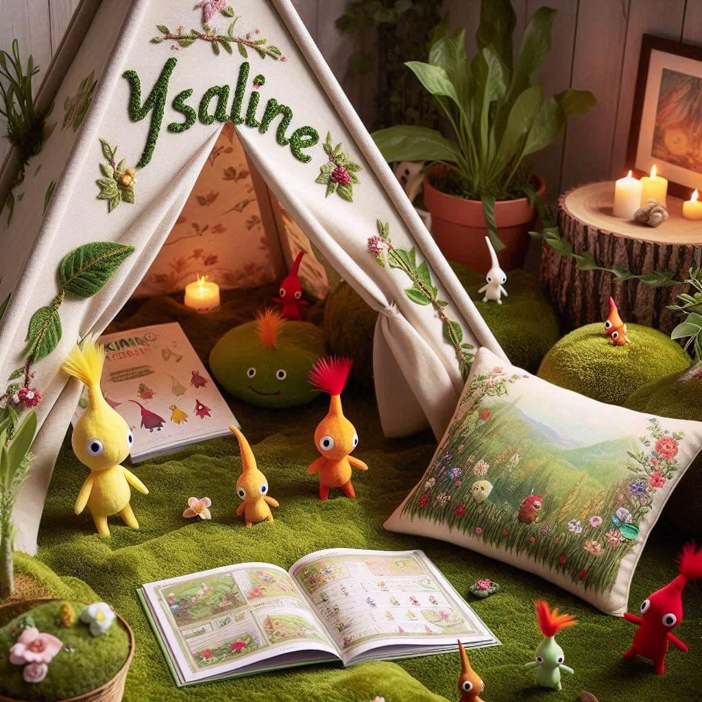 Decoration pikmin chambre enfant prenom ysaline