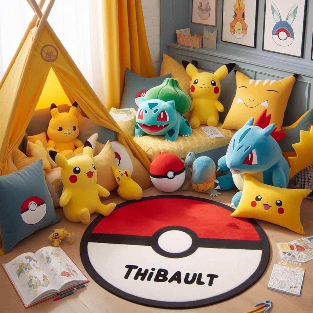 Decoration pokemon personnalisee avec le prenom thibault chambre enfant
