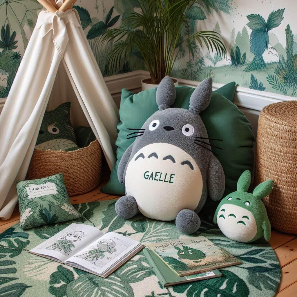 Decoration pour enfant style totoro personnalise avec le prenom gaelle