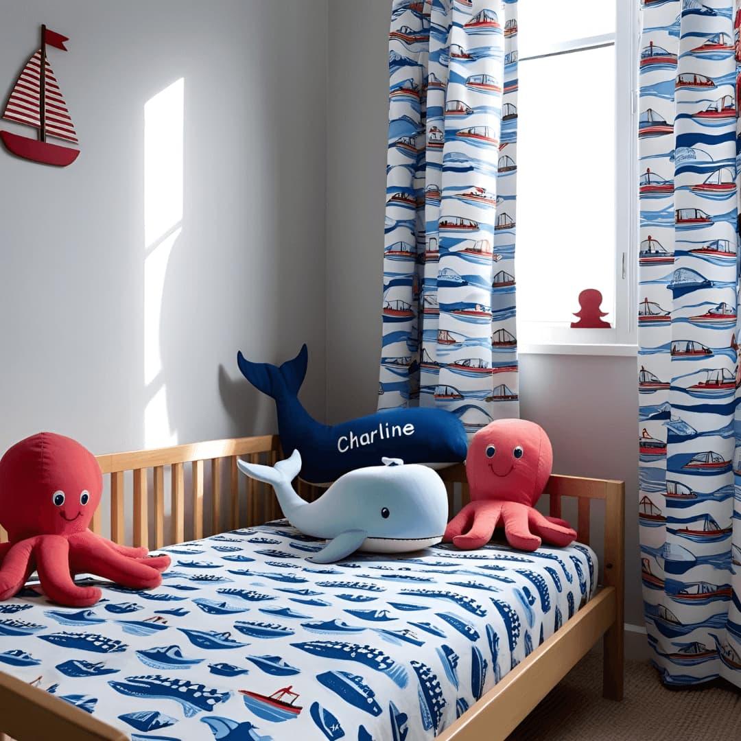 Decoration theme de la mer chambre enfant personnalisee avec le prenom charline