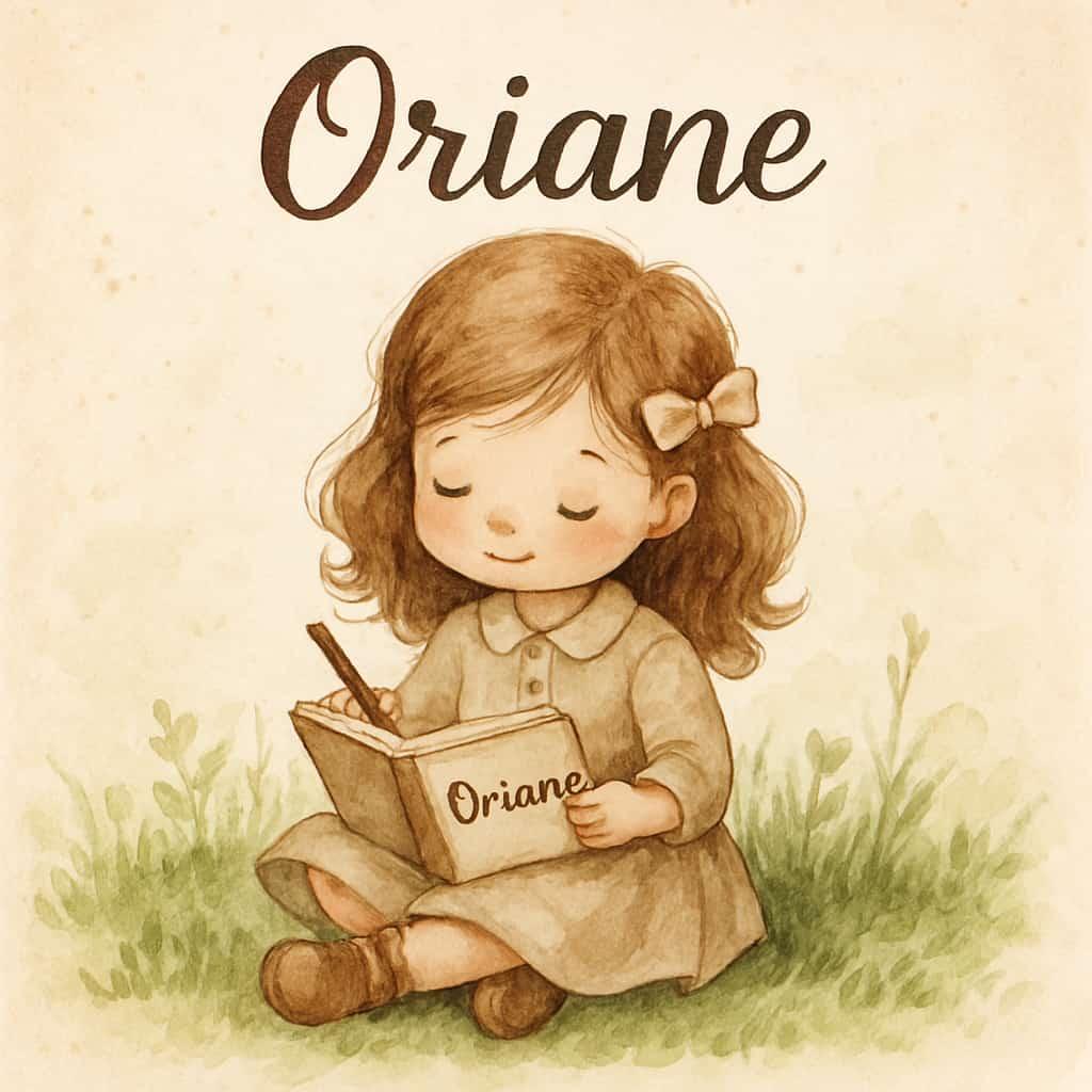 Dessin d une petite fille qui s appelle oriane elle dessine sur son carnet oriane