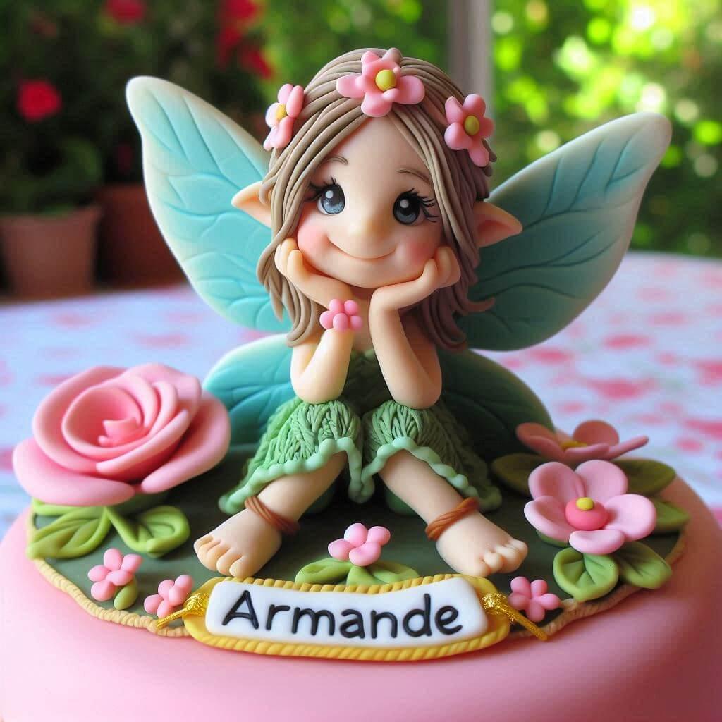 Figurine en fimo d une fee personnalise avec le prenom armande