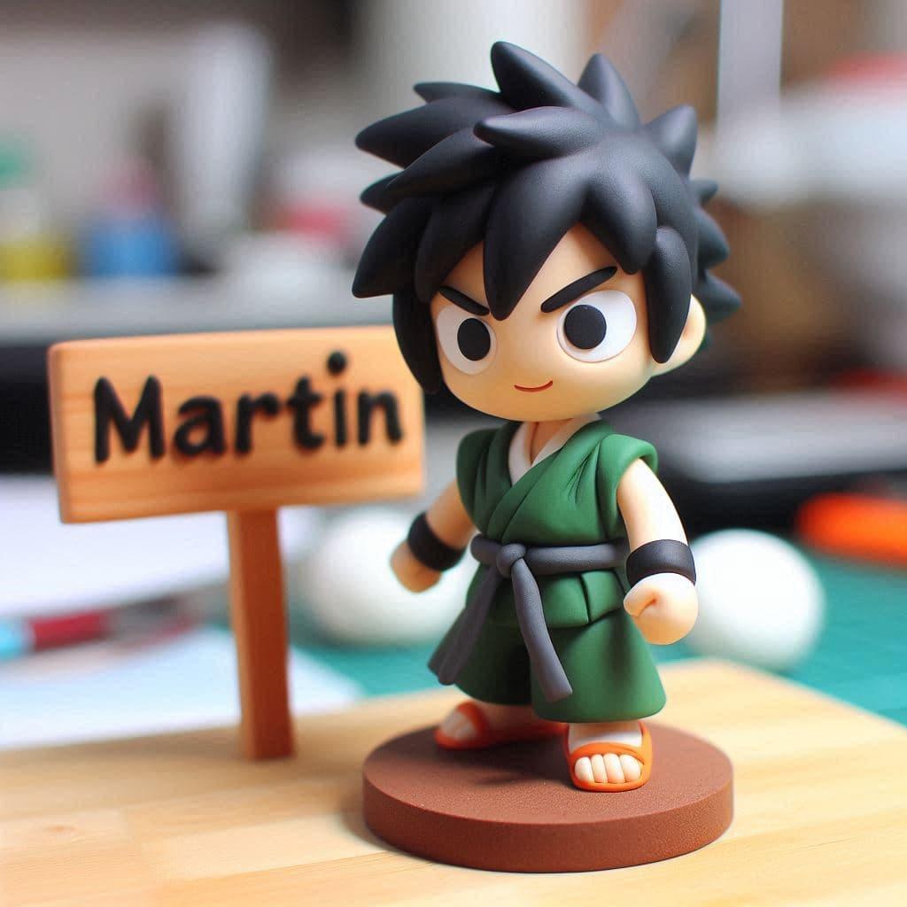 Figurine en fimo theme dragon ball z prenom martin