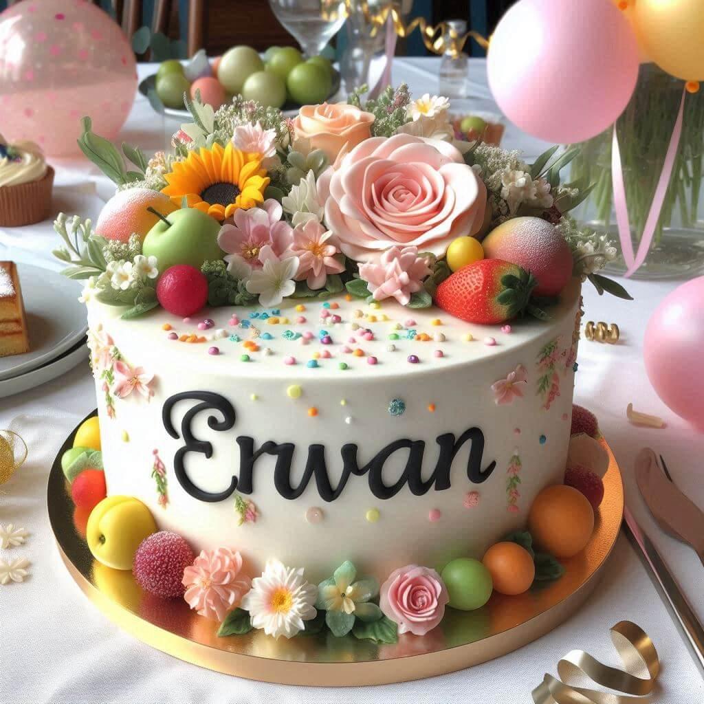 Gateau personnalise personnalise avec le prenom erwan