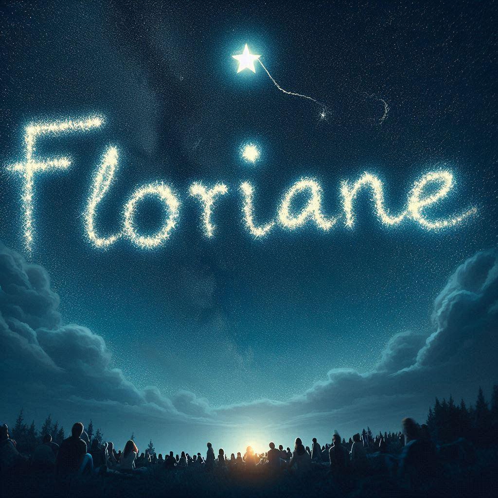 Illustration du prenom floriane ecrit dans le ciel