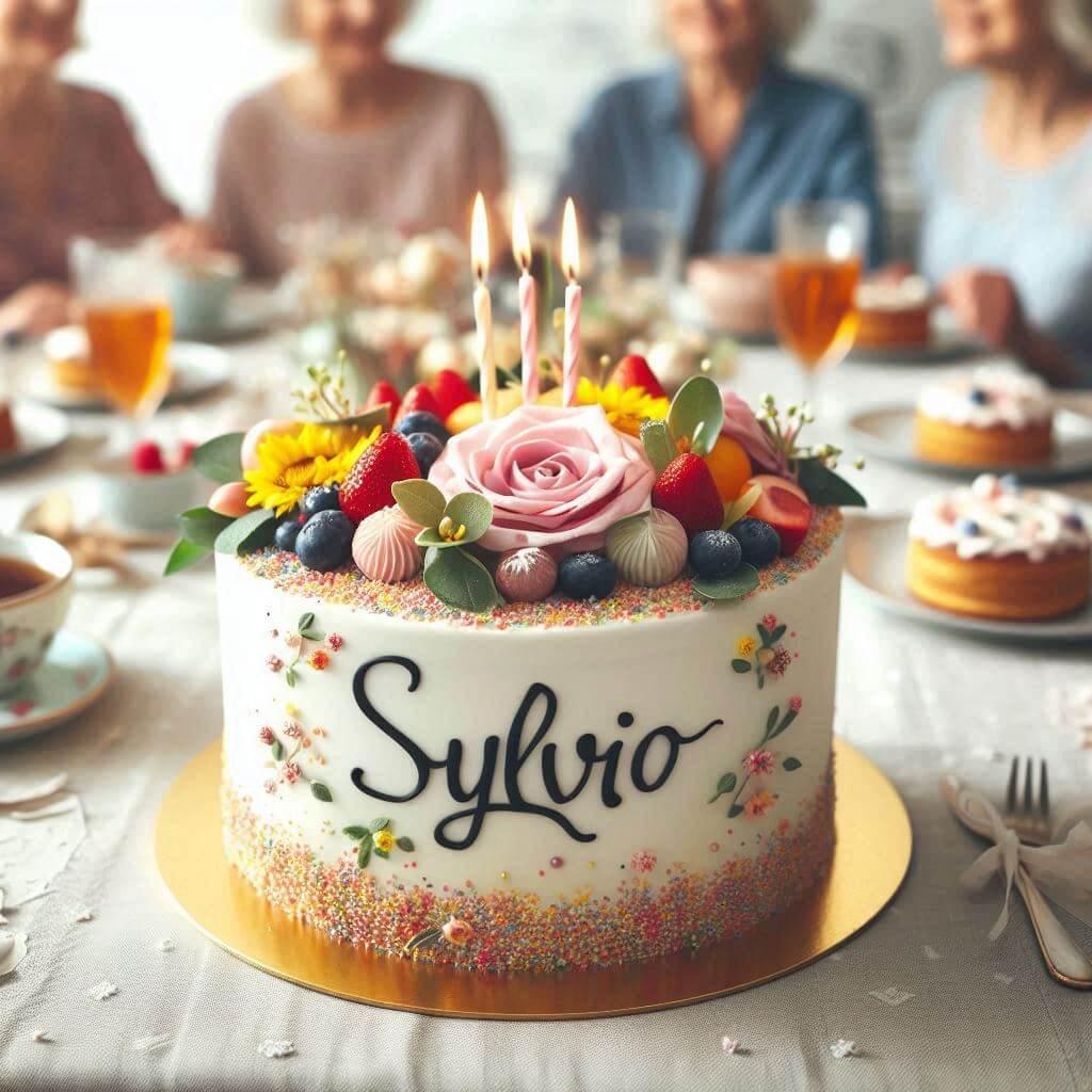 Joli gateau personnalise avec le prenom sylvio