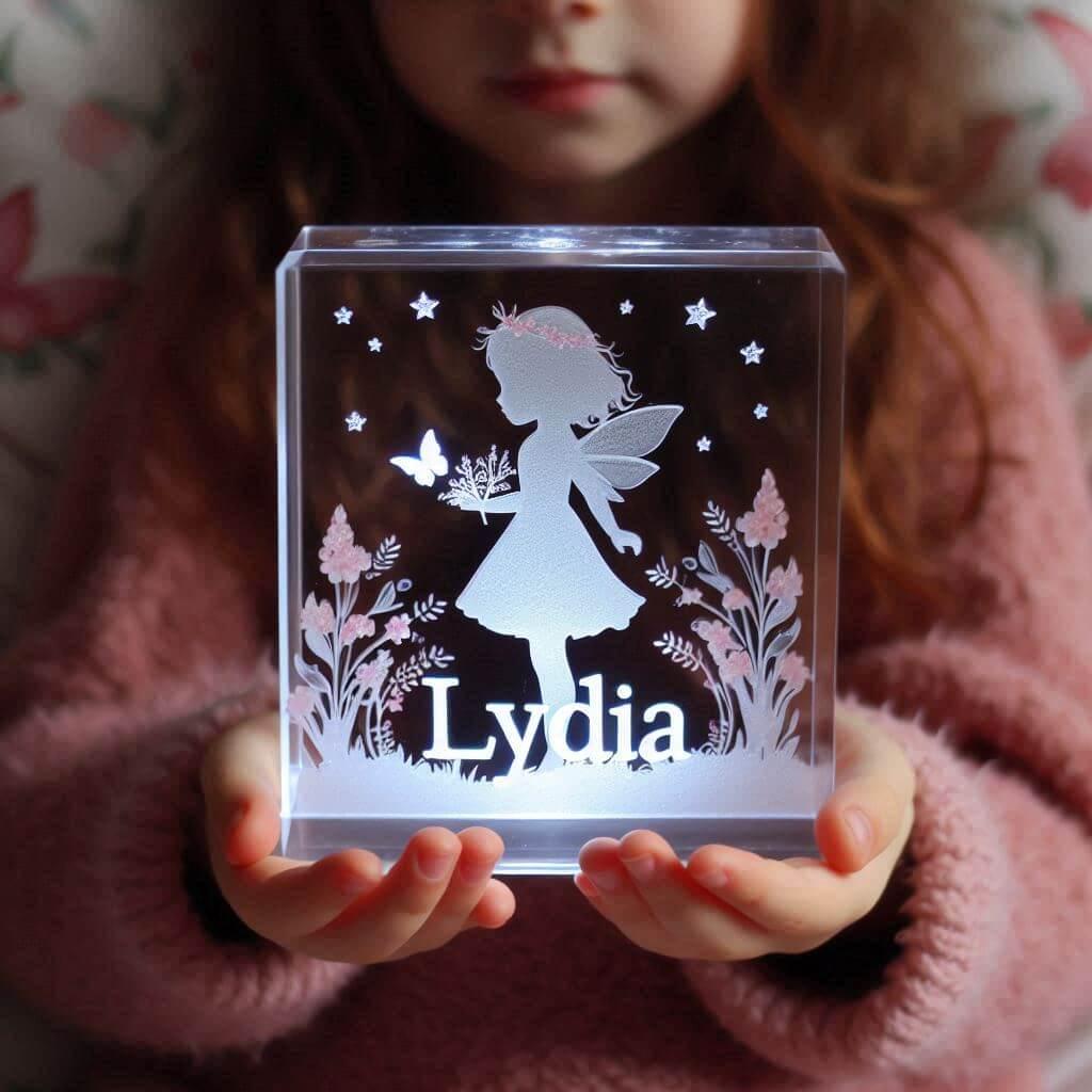 Jolie veilleuse personnalisee avec le prenom lydia