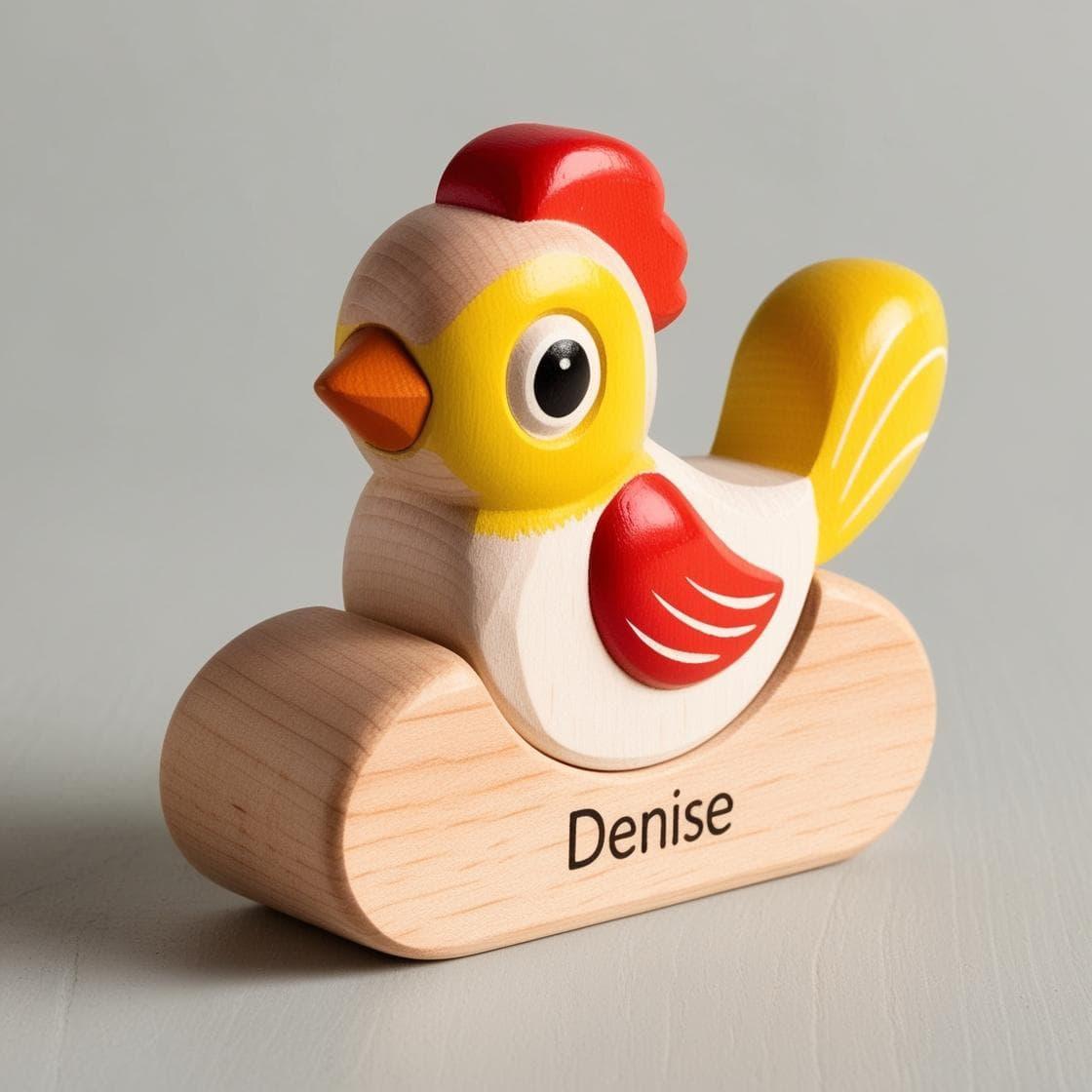 Jouet en bois personnalise avec le prenom denise