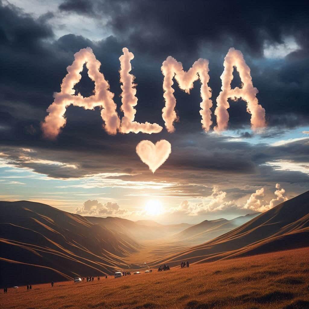 Le prenom alma illustré dans le ciel, signification et origine