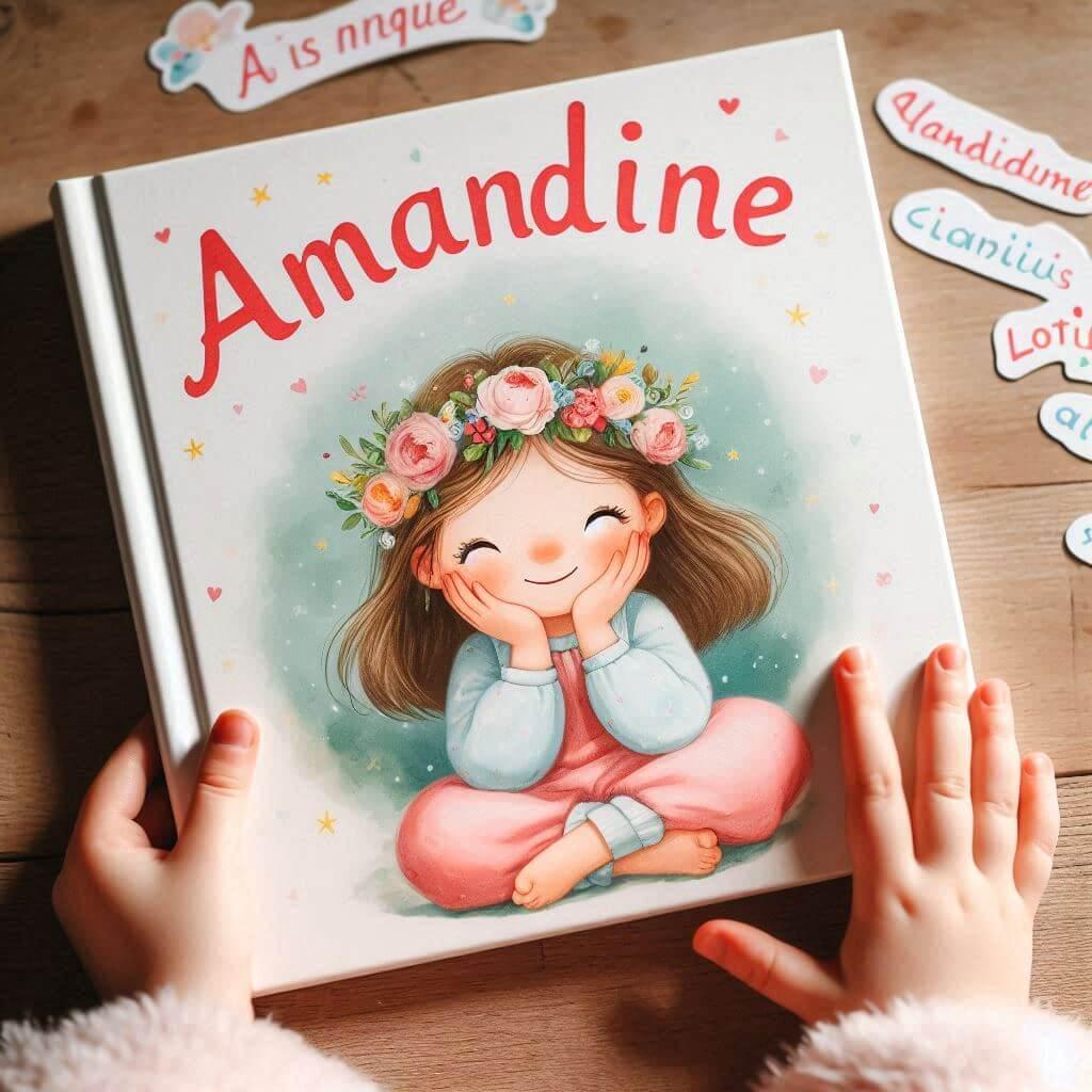 Le prenom amandine sur une couverture de livre pour enfant 1