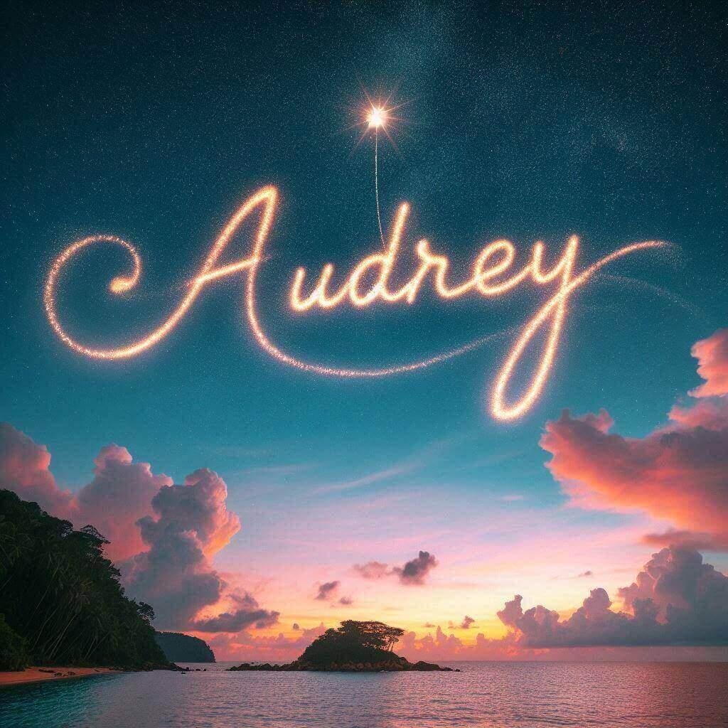 Le prenom audrey ecrit dans le ciel 1