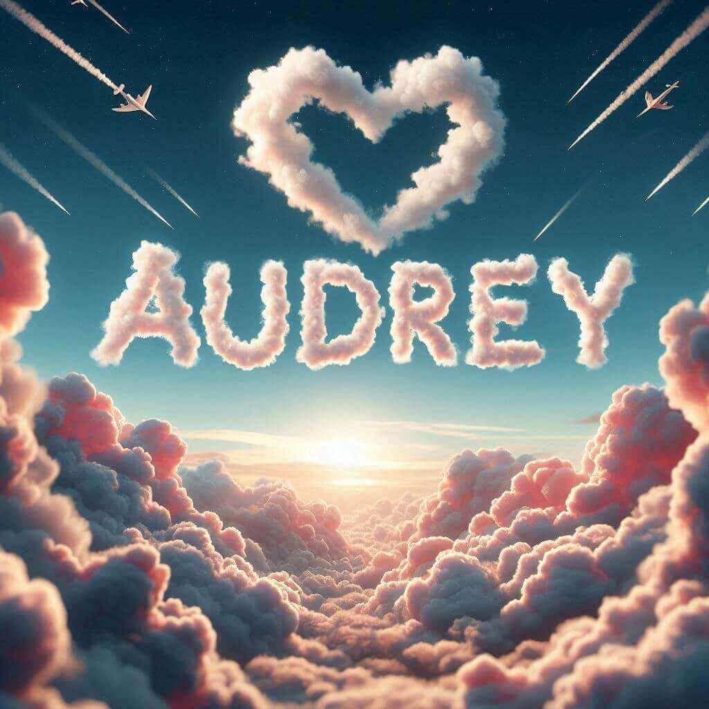 Le prenom audrey ecrit dans le ciel