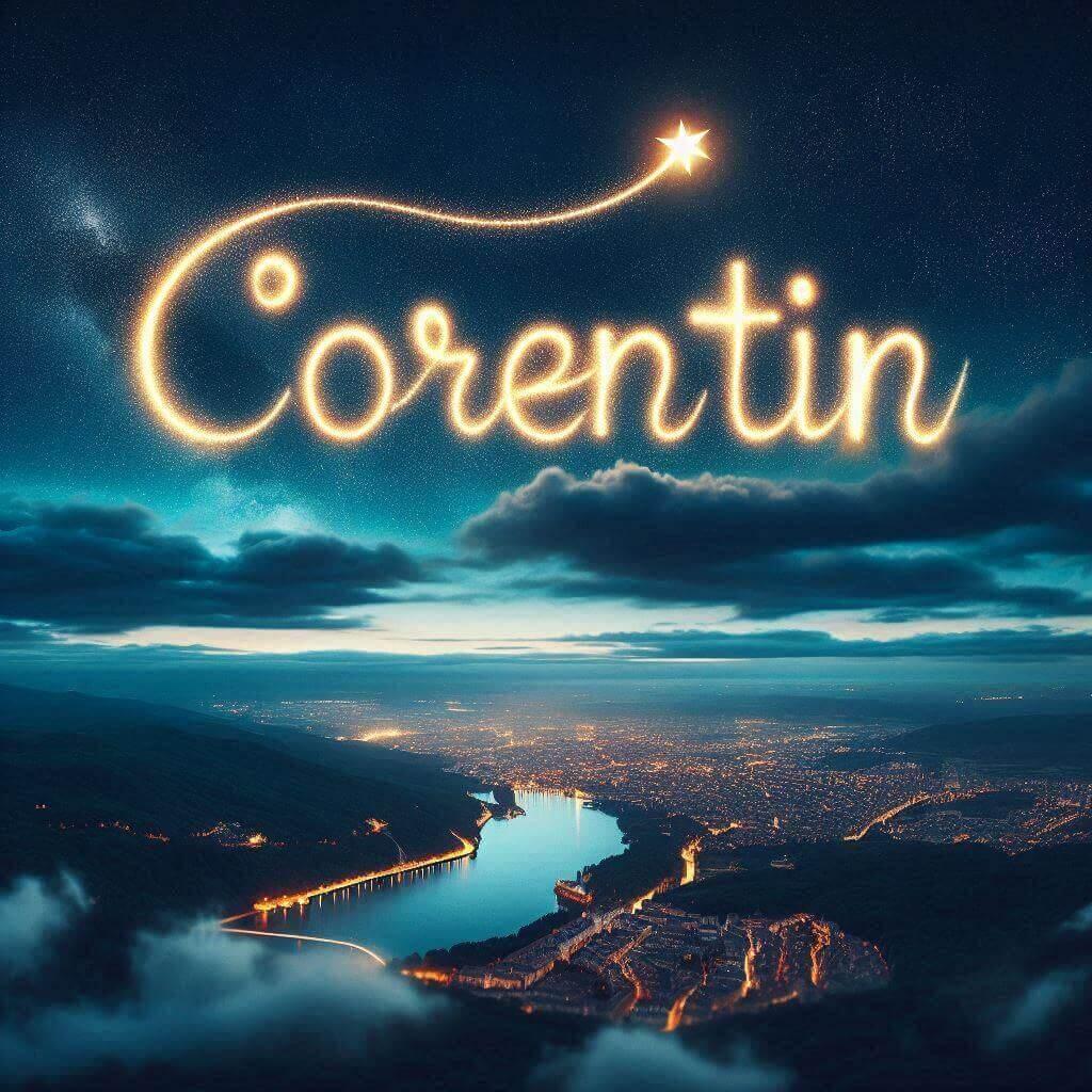 Le prenom corentin ecrit dans le ciel etoile 1
