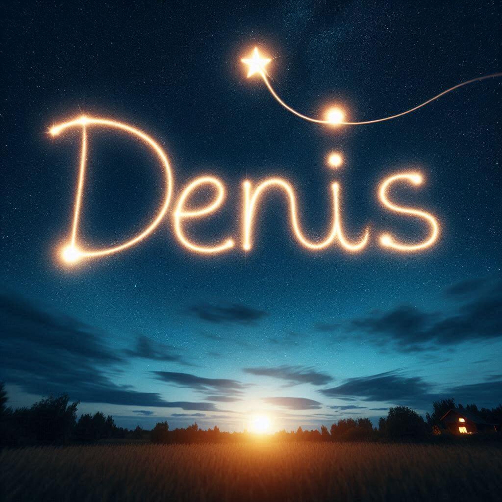 Le prenom denis ecrit joliment en calligraphie