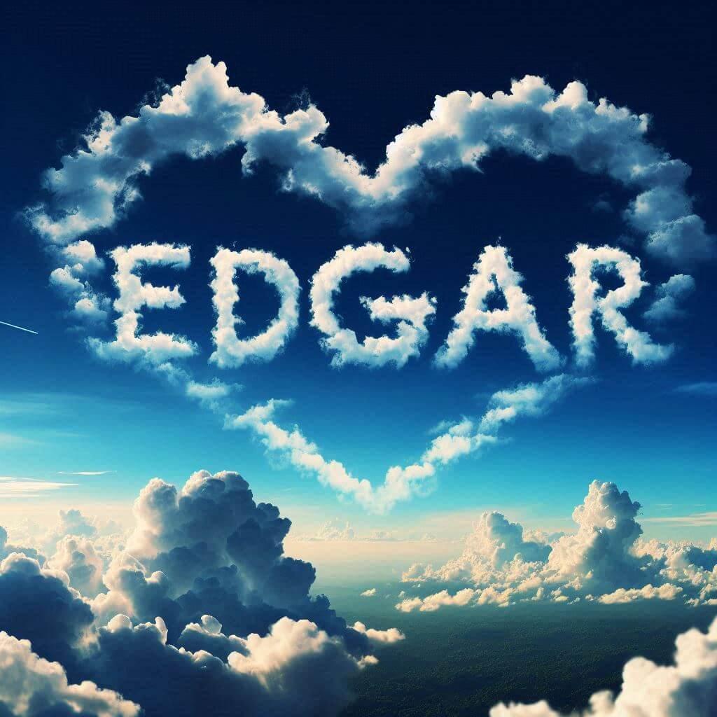 Le prenom edgar ecrit avec les nuages dans le ciel
