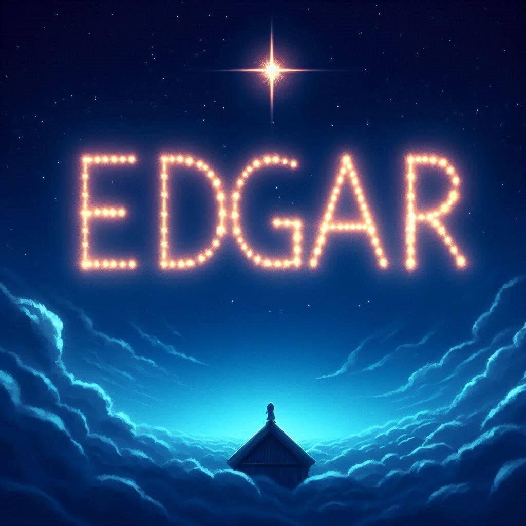 Le prenom edgar ecrit dans le ciel