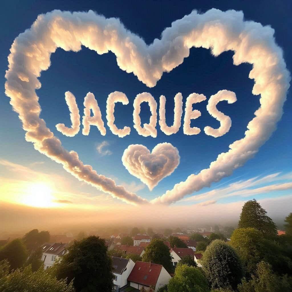 Le prenom jacques ecrit dans le ciel