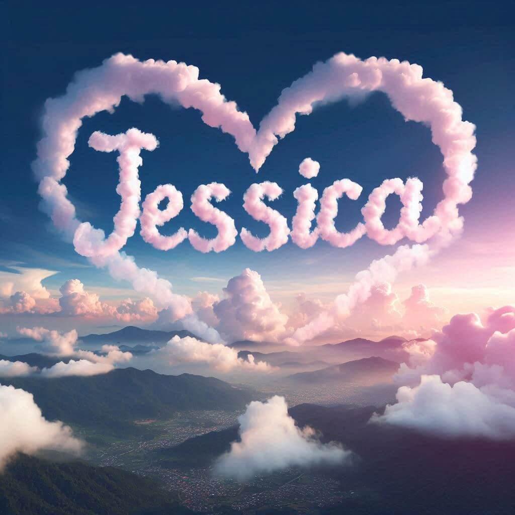 illustration du prenom jessica en forme de coeur